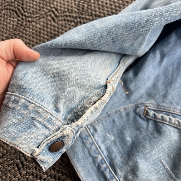 Vintage Blue Bell Maverick Jacket Adult 46 Blue Light Wash Trucker Denim 70s - Picture 10 of 14